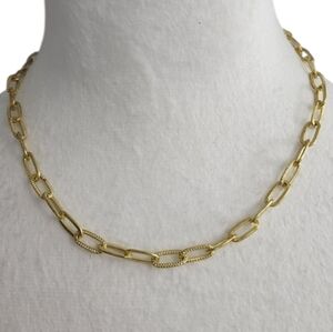Goldtone Paperclip Chain Necklace